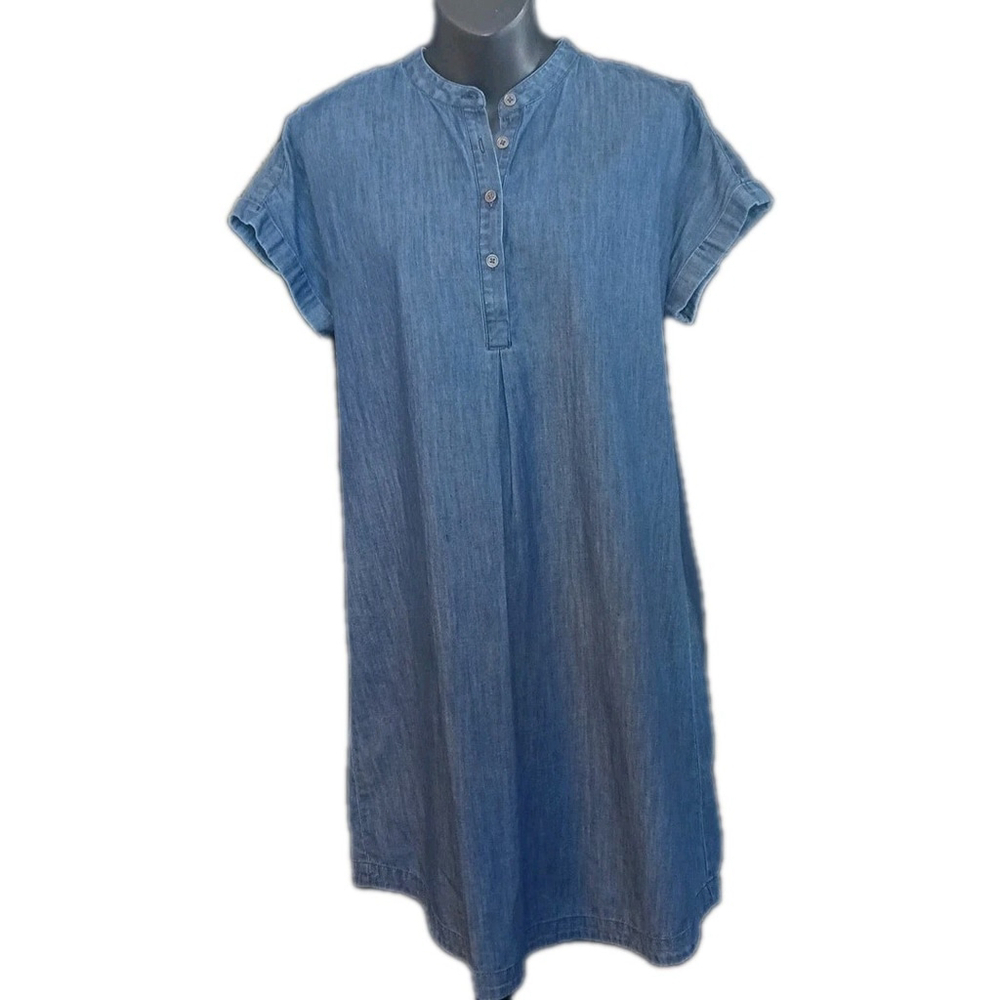 Style & Co Women's Blue Denim Shift Dress Small